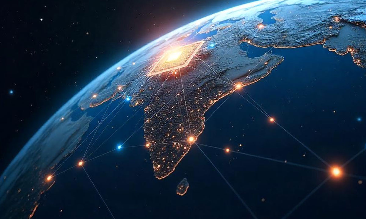 Visual representation of global chip shortage and semiconductor supply chain